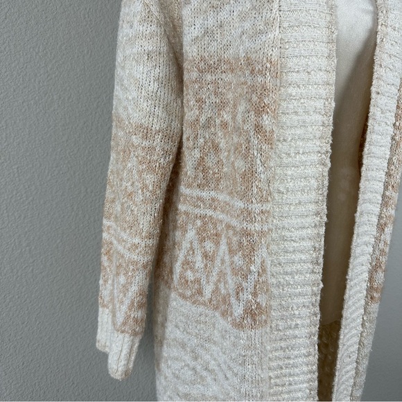 JOIE Longline Nordic Duster Cardigan in Cream/Tan Bouclé Knit Size X-Small (NWT) - Picture 5 of 14
